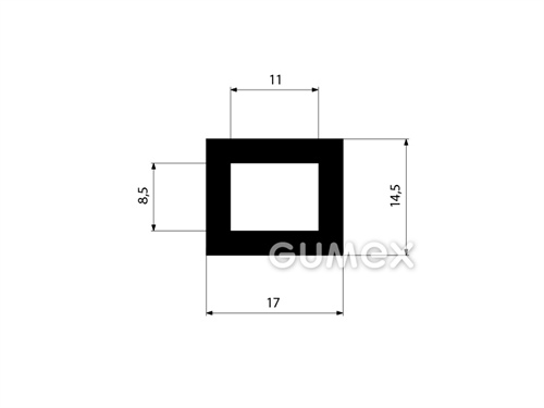 GUMMIPROFILE RECHTECKFORM MIT HOHLKAMMER - EPDM